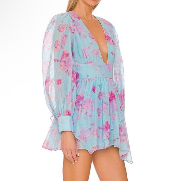 NEW LOVESHACKFANCY varsha‎ dress in ocean reef blue Floral Size 2 - Picture 10 of 13